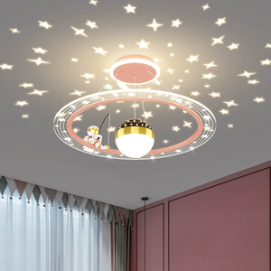 40W 3CCT Protection des yeux Plafonnier de la <span class=keywords><strong>chambre</strong></span> des enfants Creative Boy Girl Space Astronaut LED Chandelier Starry Plafonnier - Product Image 4