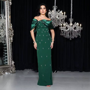 Abito da Sera di Lusso a Sirena <span class=keywords><strong>Nero</strong></span> con Spalle Scoperte Fiocco Strass e Perline Abito <span class=keywords><strong>Lungo</strong></span> Formale Fasciante da Cerimonia per Donna - Product Image 4