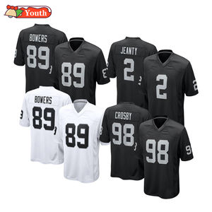 Maglie da Football Americano per Adulti Las Vegas con Ricamo Semplice, 89 Brock Bowers, 98 Maxx Crosby, 2 Ashton Jeanty, Pantaloncini per Ragazzi 100% - Product Image 1