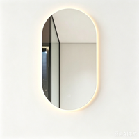 Nouveau Miroir de Salle de Bain Intelligent LED Ovale Moderne Personnalisé Sans Cadre, Commande Tactile, Anti-Buée, 3 Couleurs Dimmables, pour Mur, Salon, Salle de Sport, Appartement