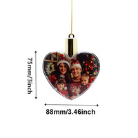 Lampe LED vierge pour arbre de Noël Décoration suspendue Sublimation Ornements en plastique personnalisés