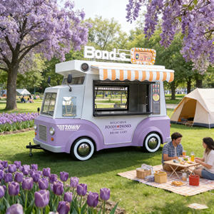 Remolque de Comida Móvil de Fibra de Vidrio, Atractivo, Compacto, Multifuncional, Resistente a la Corrosión, con Ruedas para Venta de Snacks, Hamburguesas y Helados - Product Image 1