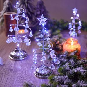 Holiday Night <b>Lighting</b> Spiral Desk Table Lamp Bedroom Crystal Christmas <b>Tree</b> Decorations Indoor Led Lights Party Supplies - Product Image 3