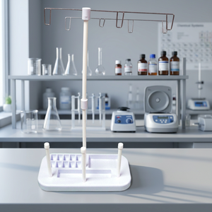AA0206 3 Spool thread Stand w/plastic | Stick Stand with Oval Base and Metal Hanger for Hand Knitting <b>Tools</b> - Product Image 2