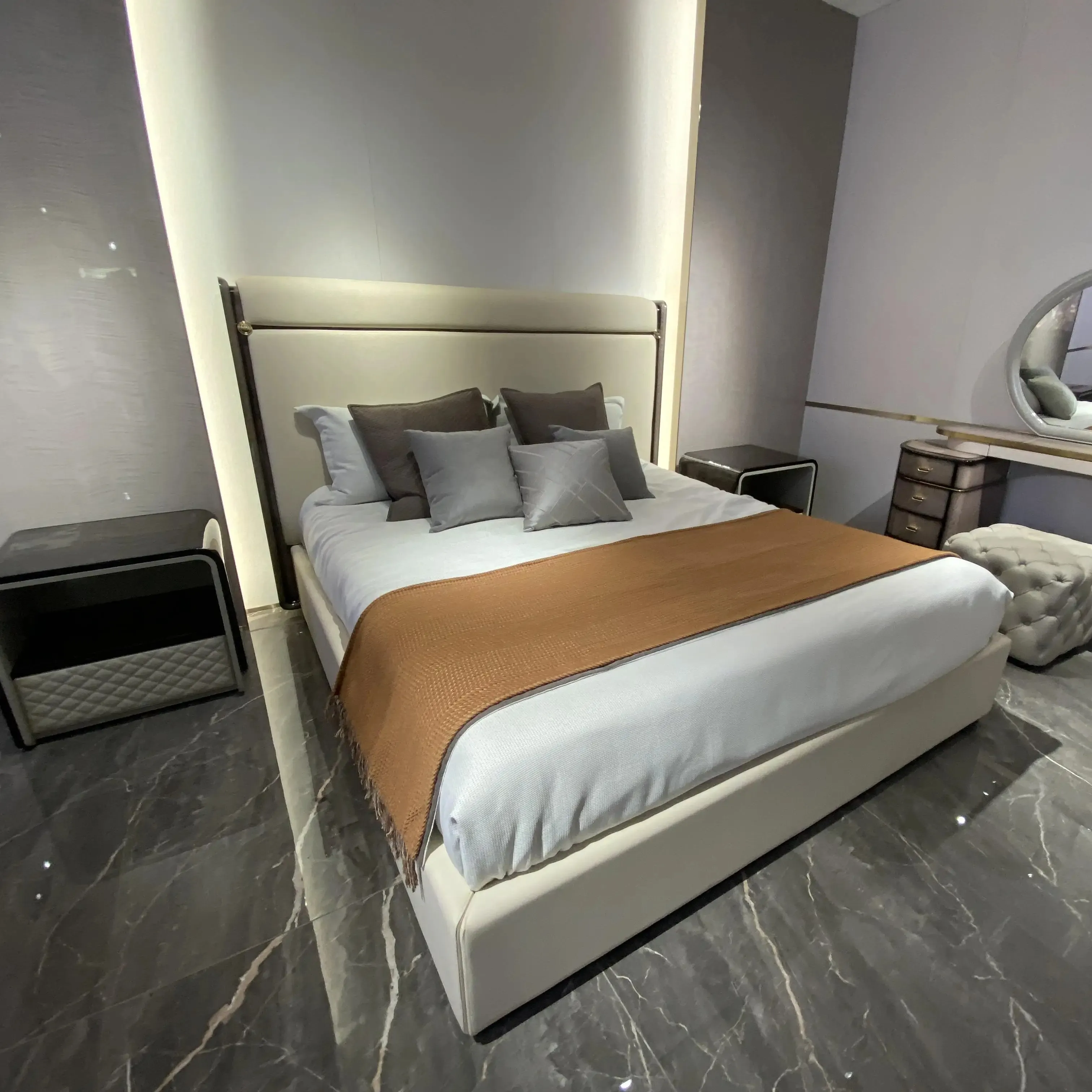 Europa Italia luce di lusso design stile doppio legno massello letto 1.5, 1.8 m singolo classico letto matrimoniale di lusso antico letto king bed