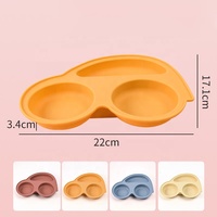 Vente en gros de plats divisés en silicone pour enfants Plaque d'aspiration en forme de voiture pour l'alimentation de bébé Assiette en silicone de qualité alimentaire pour bébé