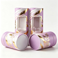 Emballage de luxe en boîte cylindrique pour flacon de parfum en feuille d'or, 50 ml, tube en papier écologique pour cosmétiques, conteneur rond pour huile essentielle
