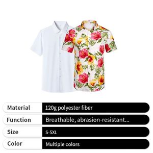 Camisa Hawaiana 2025 para Hombre, Diseño Personalizado Promocional, Estampado Floral, Manga Corta, para Playa, Verano - Product Image 2