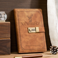 Libreta con Diseño de Cabeza de Ciervo, Tapa de Poliuretano A5, Encuadernación Cosida, Impresión de Logotipo Personalizado, Agenda de Negocios, Diario Retro para Estudiantes