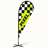 Kit complet de drapeau plume personnalisé pour publicité extérieure, drapeau de plage en forme de larme avec mât en fibre de verre et base en X