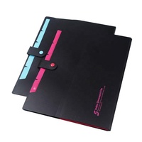 Carpeta de Archivos de Plástico PP Negra Impermeable Reutilizable de Tamaño A4 para Oficina, con Bolsillo, OEM ODM