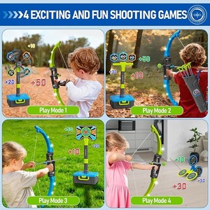 Arc et flèches pour enfants, ensemble de tir à l'arc 3-en-1 avec éclairage LED, flèches à ventouse, étuis à flèches, jouets de sport intérieur/extérieur - Product Image 4