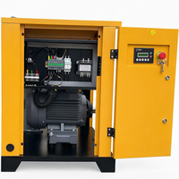 Compresseur d'air à vis industriel professionnel de qualité supérieure, lubrifié, avec moteur, pompe et PLC, 7,5 kW, 10 CV, refroidi par air, stationnaire