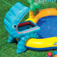 INTEX 57444 Dinosaurier Aufblasbares Spielcenter Wasserbecken Kinder-Schwimmbecken Wassersprüh-Park für Kinder