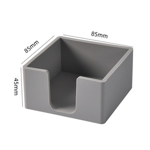 ที่ใส่กระดาษโน้ตซิลิโคนแบบสี่เหลี่ยม 8.5x8.5x4.5 ซม. อุปกรณ์จัดโต๊ะทำงานสำหรับสำนักงานนักเรียน ใช้ได้ทั้งสีเทา สีชมพู สีขาว สีดำ - Product Image 4