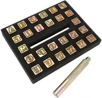 Conjunto de carimbo de letras de couro, kit de ferramentas de carimbo de alfabeto diy, perfuração manual de 13mm-27 peças