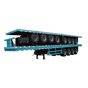Harga Tri-Axle Kontainer Trailer Kontainer Dolly Trailer 40ft Flatbed Trailer