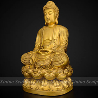 Sculptures métalliques personnalisées, petite taille, statue de Bouddha en laiton doré, bronze, décoration religieuse Feng Shui, prix d'usine
