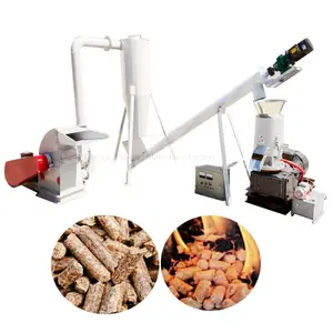 High quality flat die wood sawdust rice husk animal feed pellet making machine biomass wood pellet production line