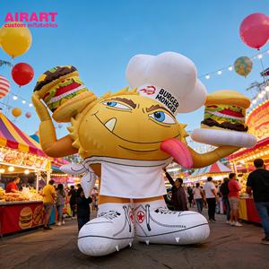 Sculpture de <span class=keywords><strong>burger</strong></span> gonflable personnalisée avec logo pour événements et expositions - Product Image 1