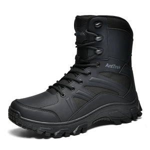 Bottes d'escalade durables en faux daim et maille avec fermeture éclair latérale – Chaussures d'extérieur mi-montantes pour l'hiver et l'été, idéales pour le travail, la randonnée et le camping - Product Image 4