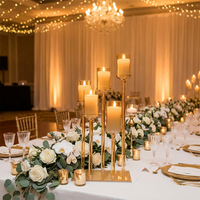 Candélabre moderne de luxe en plastique à 8/10 têtes, bougeoirs électroniques écologiques, centre de table pour mariages et événements