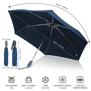 <span class=keywords><strong>Parapluie</strong></span> pliant compact de voyage pour adultes, 21 pouces, en pongé 210T, ouverture <span class=keywords><strong>automatique</strong></span>, poignée plate, impression personnalisée, pour femmes - Product Image 2