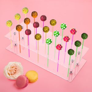 Fabriek Groothandel 2 Stuks Cake Pop Stand,Bettoor 21 Gaten Acryl Lolly Houder, Clear Cake Pop Houder Voor Display Snoep Dessert - Product Image 3
