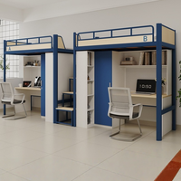 Lit de dortoir scolaire moderne pour étudiants universitaires, lit en fer multifonctionnel avec bureau, taille lit double