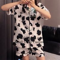 Cherry Print Pj Set Sweet Amp Cute Lapel Buttons Top and Bow Shorts Women's Sleepwear Women's Pajamas Set