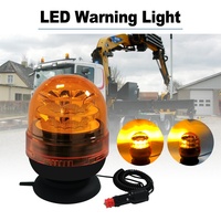 Feux de signalisation LED ambre 24W DC12-24v, lumière de détresse pour véhicule, lumière stroboscopique rotative pour tracteur, camion, chariot élévateur avec base magnétique