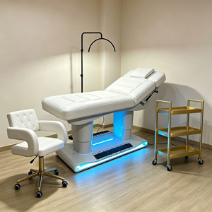 Cama de Belleza Facial Eléctrica de Lujo con 4 Motores y Doble <span class=keywords><strong>Columna</strong></span>, Mueble Portátil para Salón, Cama Eléctrica de Lujo para Pestañas - Product Image 1