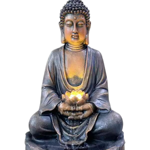 Résine traditionnelle fibre de verre roche cascade extérieur <span class=keywords><strong>jardin</strong></span> fontaines grande <span class=keywords><strong>pierre</strong></span> fontaine cascade LED lumières élégant artificiel - Product Image 1