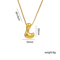 Collier en acier inoxydable 316L avec initiale en forme de bulle, pendentif alphabet ballon A-Z, plaqué or 18 carats, personnalisé pour femme, bouddhisme
