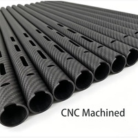 Tube en fibre de carbone léger 3K Twill 12x10x1000mm rigide et rond pour perche de caméra et châssis de drone