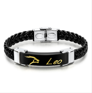 Braccialetti Zodiacali GJB181 in Acciaio Inox, Gioielli Cinesi all'Ingrosso, Bracciali Ispirazionali in Gomma per Regali agli Innamorati - Product Image 1