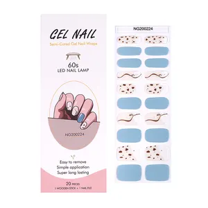 Gel Nail Gel Polish Huizi Factory Supplier New Nail Art Gel Nail Wraps Polish Strips 3D Gel Nail Polish Sticker