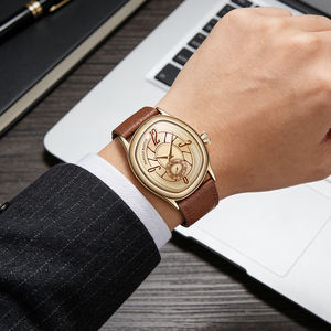 Montres de luxe HANNAH MARTIN, forme irrégulière, quartz, unisexe, personnalisables en acier inoxydable avec logo. - Product Image 2