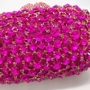 <span class=keywords><strong>Borsa</strong></span> da sera da <span class=keywords><strong>donna</strong></span> <span class=keywords><strong>fucsia</strong></span> cava con strass, pochette di lusso rosa shocking con cristalli per matrimonio, <span class=keywords><strong>borsa</strong></span> da sposa, <span class=keywords><strong>borsa</strong></span> africana con rivetti a diamante - Product Image 5