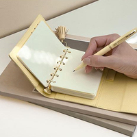 Affaires pour femmes A7 Mini planificateur de poche Journal reliure à feuilles mobiles reliure à anneaux en cuir cahier multifonction promotionnel soie
