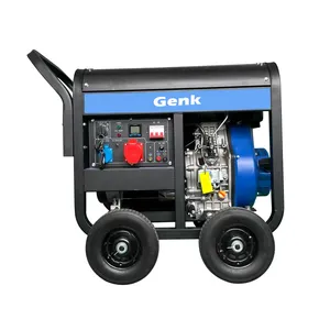 Genk avviamento elettrico tipo aperto generatore diesel 8kw 8kva 110v 220V con grandi ruote per uso domestico