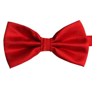 Papilão de seda vermelho autoajustável, camada dupla, de auto camada, para casamento, masculino/meninos