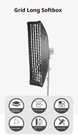 30X120cm Softbox avec Bowens Mount et Grille Flash Photographie Soft Box Parabolique Softbox pour Speedlight Strobe Light Godox