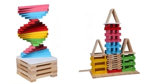 Bloques de Construcción de Madera de Alta Calidad, 150 Piezas, Dominó, Juguetes Educativos para Niños, Juguetes para Construir Casas - Product Image 2