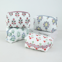 Tas Kosmetik Kapas Berkualitas Tinggi dengan Logo Custom, Empuk, Berlapis, Kapasitas Besar untuk Kegunaan Sehari-hari dan Perjalanan