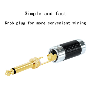 RASANTEK Hi-Fi chapado en oro latón 6,35mm <span class=keywords><strong>Mono</strong></span> micrófono Cable enchufe fibra de carbono soldadura 1/4 "6,3 MM <span class=keywords><strong>Mono</strong></span> TS conector de Audio - Product Image 4