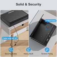 Brankas Senjata Api Biometrik Besar untuk 2 Pistol dengan Lampu Internal & Mode Senyap, Keamanan Rumah dengan Catu Daya Darurat