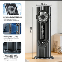 Ventilateur tour réglable avec réservoir d'eau, humidificateur d'air rechargeable, commande tactile et minuterie, portable pour le bureau et les voyages