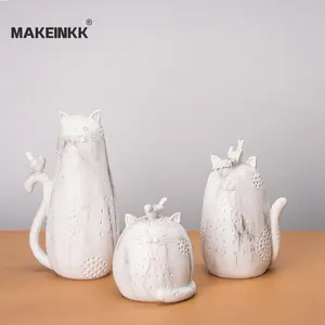 Скандинавские креативные домашние украшения для кошек для семьи Набор из трех