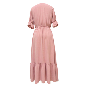 Đầm dạ hội nữ dài kiểu dáng xếp tầng voan chiffon in hoa tùy chỉnh QD OEM 2025, thanh lịch, dành cho nữ, thiếu nữ, mặc thường ngày - Product Image 6